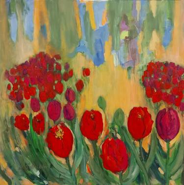 Original Expressionism Floral Paintings by Angelika Scheibler