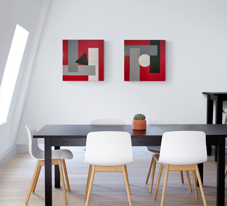 Original Abstract Geometric Painting by Kate Hessling
