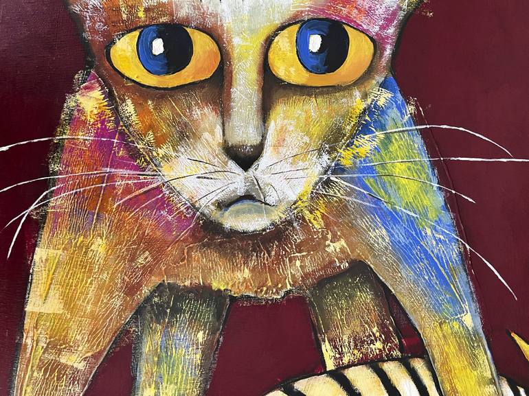 Original Cats Painting by Mikhail Baranovskiy