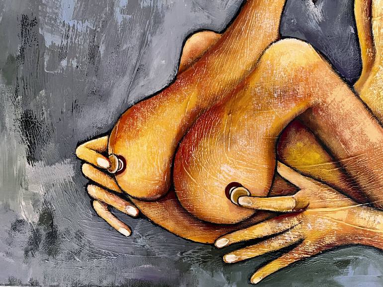Original Conceptual Nude Painting by Mikhail Baranovskiy