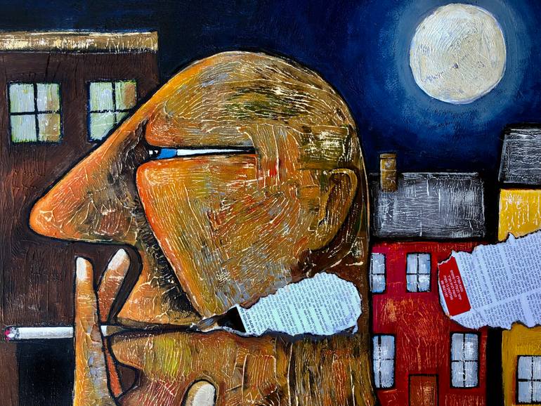 Original Expressionism Men Painting by Mikhail Baranovskiy