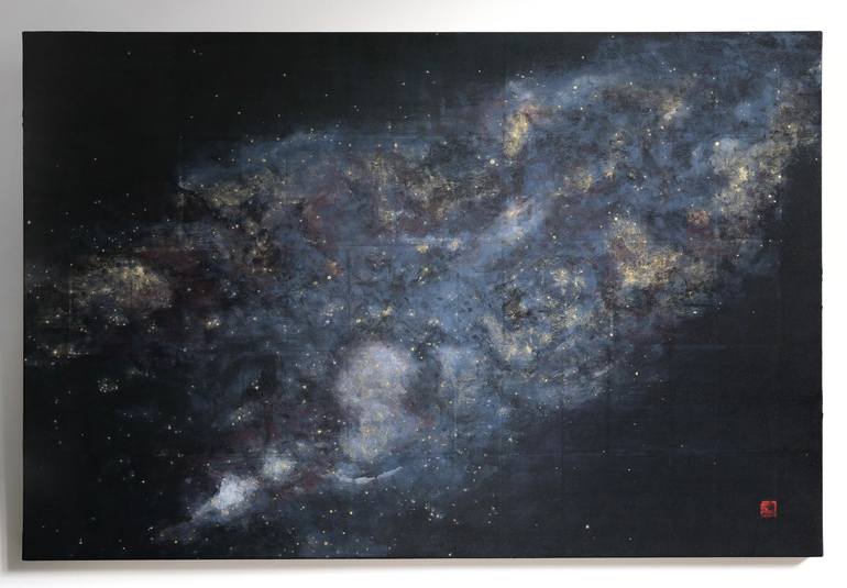 Original Abstract Outer Space Painting by Maria Mitsumori