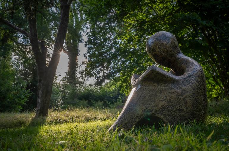 Original Still Life Sculpture by Maxine Farmer | Abstract Art on Bronze | THE READER (Cold Cast Bronze) RBA 2024 Exhibit