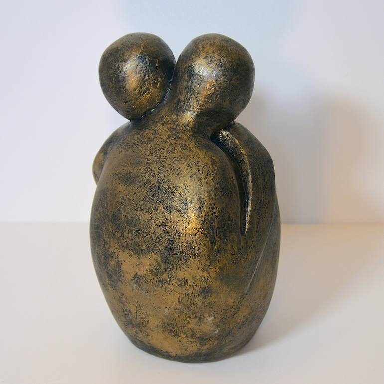 Original Love Sculpture by Maxine Farmer | Figurative Art on Other | THE HUG (Bronze - large)