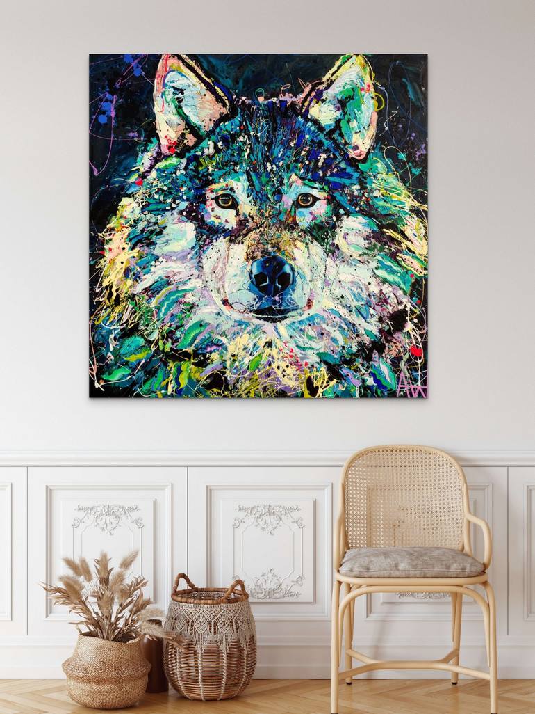 Original Abstract Animal Painting by Angie Wright