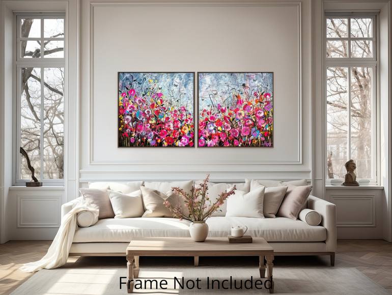 Original Abstract Floral Painting by Angie Wright