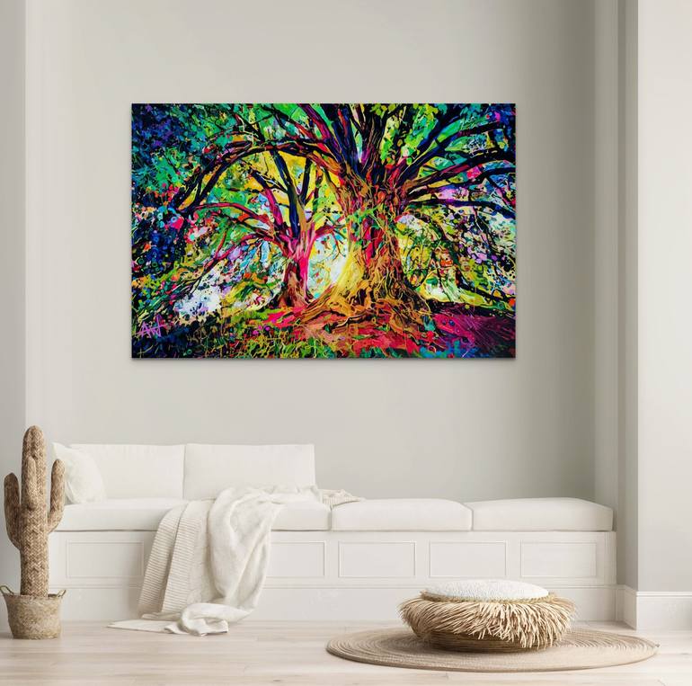 Original Abstract Tree Painting by Angie Wright