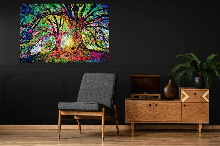 Original Abstract Tree Painting by Angie Wright