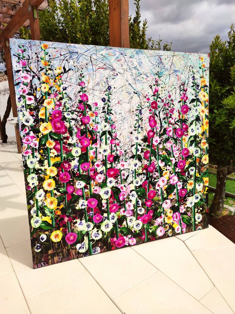 Original Contemporary Floral Painting by Angie Wright