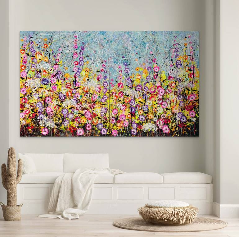 Original Abstract Floral Painting by Angie Wright