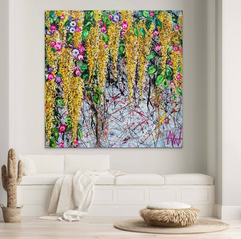 Original Pop Art Floral Painting by Angie Wright