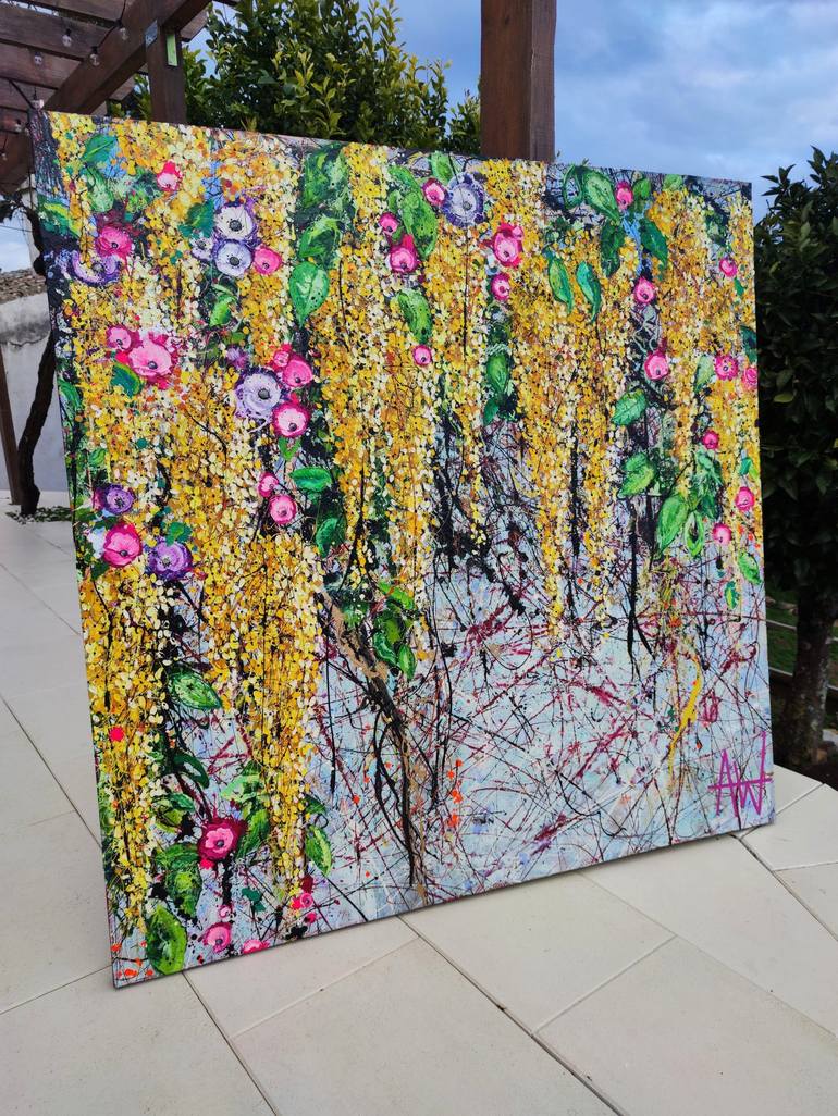 Original Pop Art Floral Painting by Angie Wright