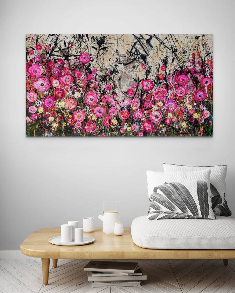 Original Abstract Expressionism Floral Painting by Angie Wright