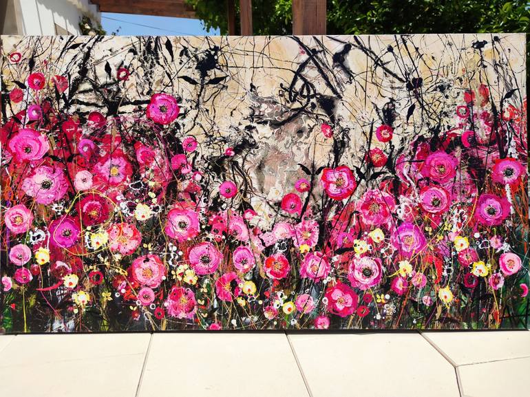 Original Abstract Expressionism Floral Painting by Angie Wright