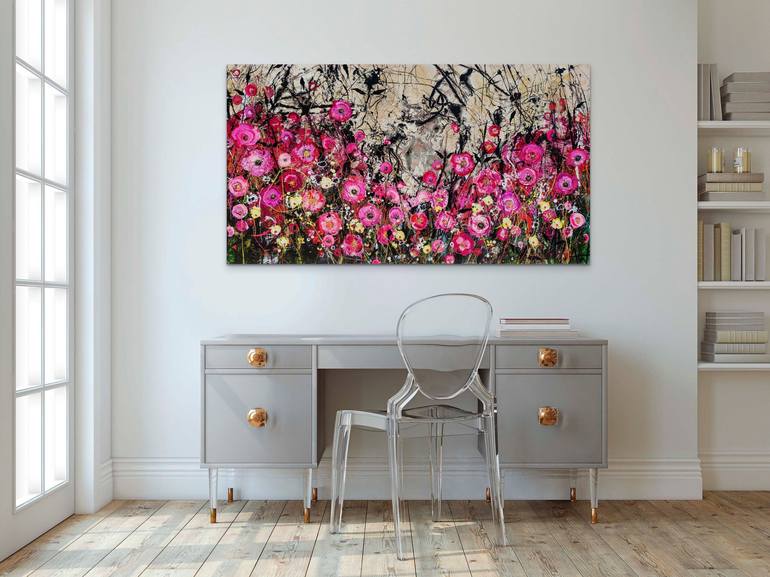 Original Abstract Expressionism Floral Painting by Angie Wright