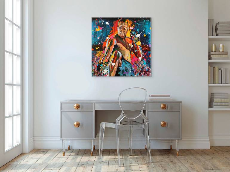 Original Abstract Sports Painting by Angie Wright