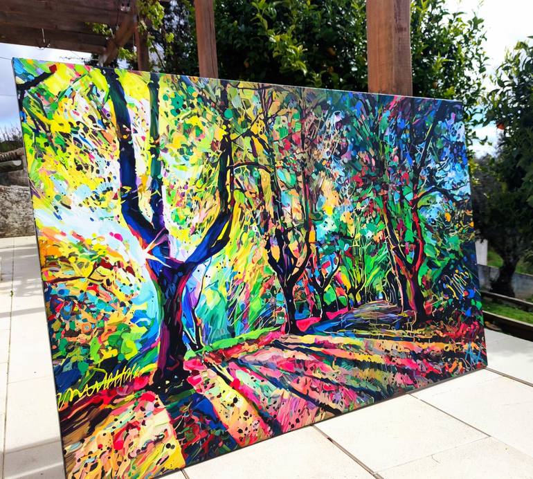 Original Abstract Tree Painting by Angie Wright