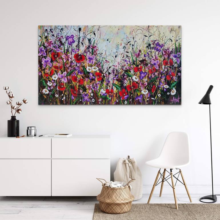 Original Modern Floral Painting by Angie Wright