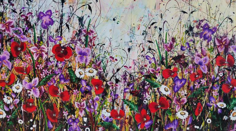 Original Modern Floral Painting by Angie Wright