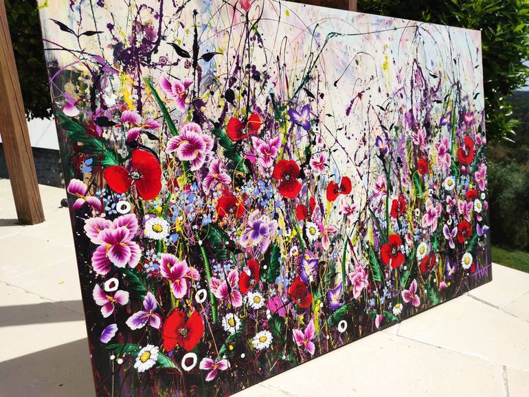 Original Pop Art Floral Painting by Angie Wright