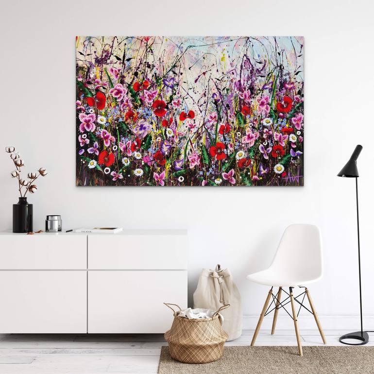 Original Pop Art Floral Painting by Angie Wright