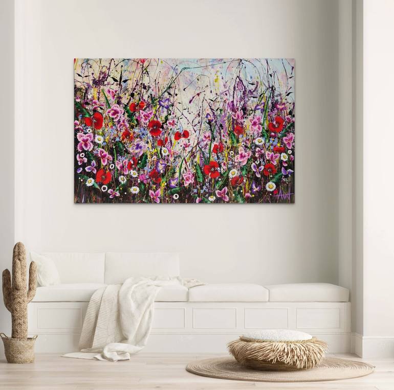 Original Pop Art Floral Painting by Angie Wright