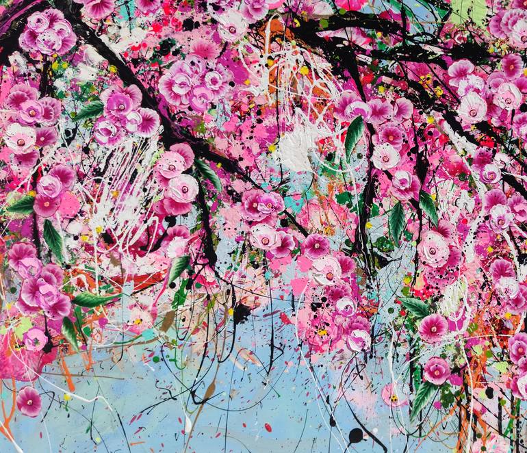 Original Abstract Floral Painting by Angie Wright