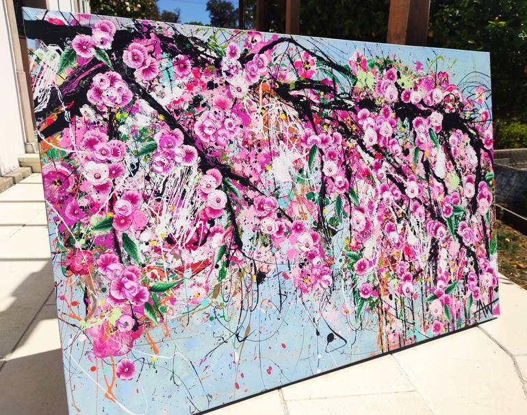 Original Abstract Floral Painting by Angie Wright