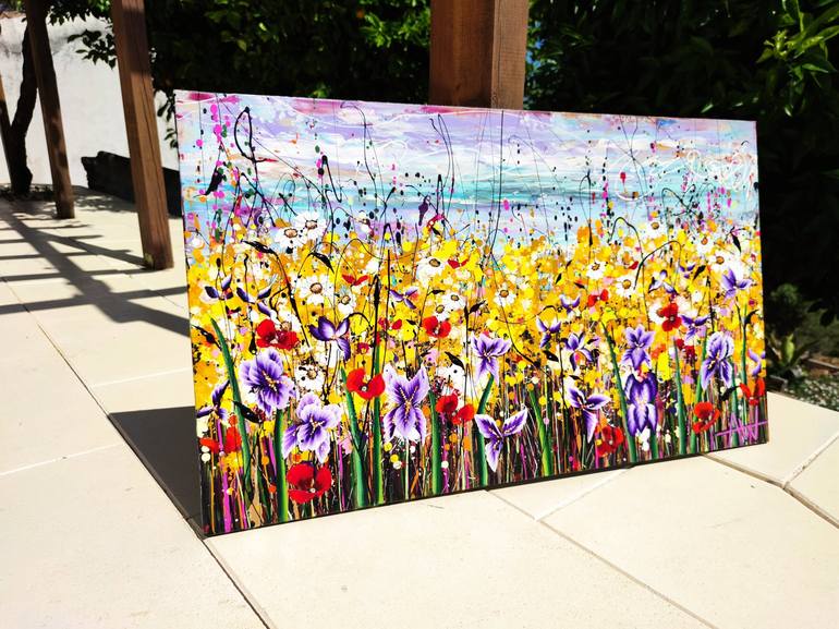 Original Abstract Floral Painting by Angie Wright