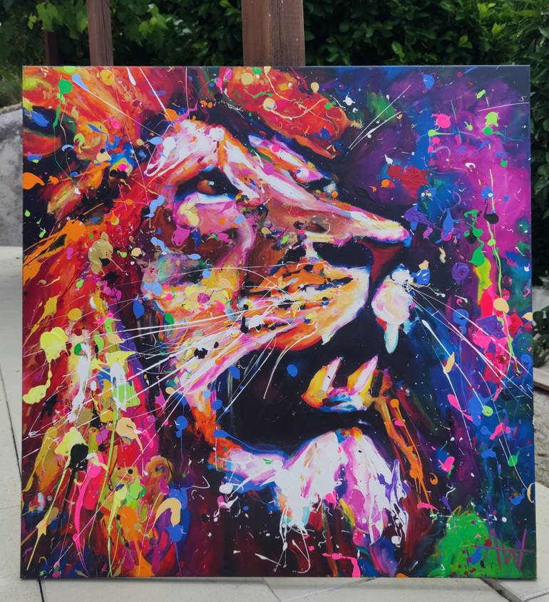 Original Abstract People Painting by Angie Wright