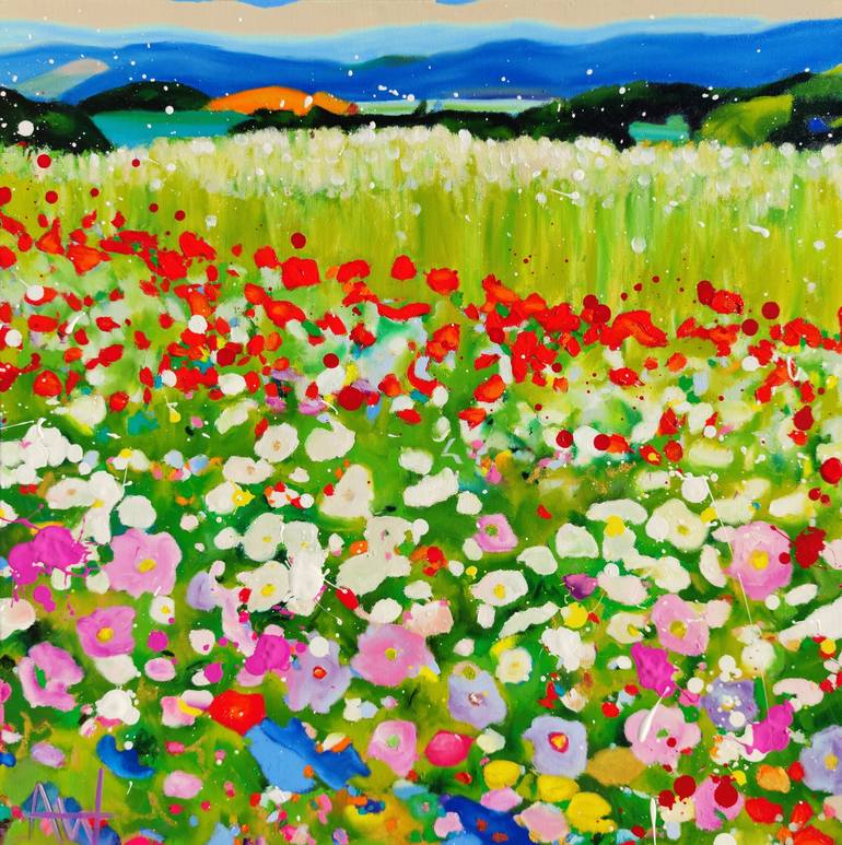 Polka Dot Summer Painting by Angie Wright Saatchi Art