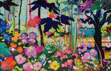 Original Abstract Floral Paintings by Angie Wright