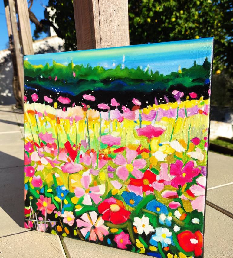 Original Abstract Floral Painting by Angie Wright