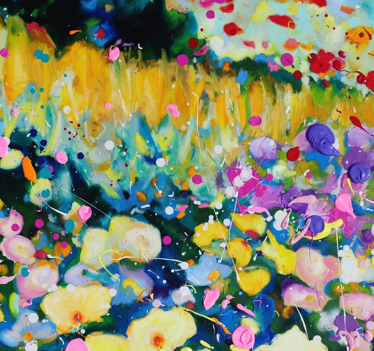 Original Abstract Floral Painting by Angie Wright