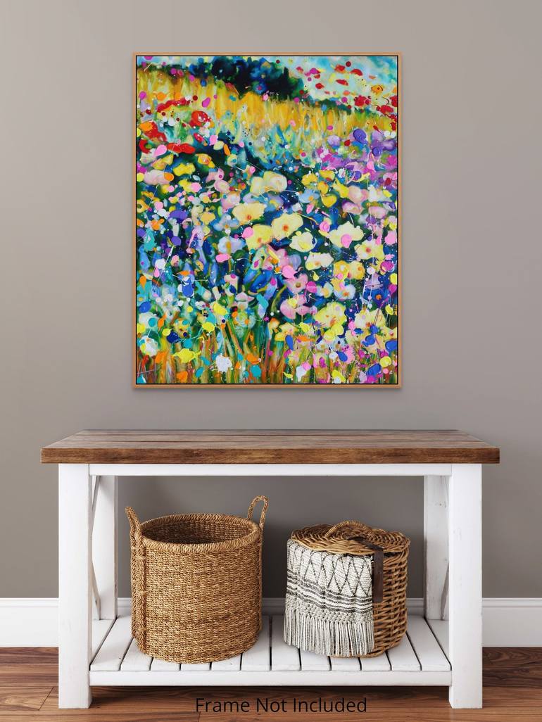 Original Abstract Floral Painting by Angie Wright