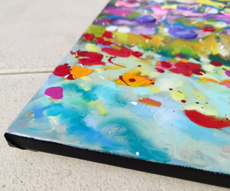 Original Abstract Floral Painting by Angie Wright