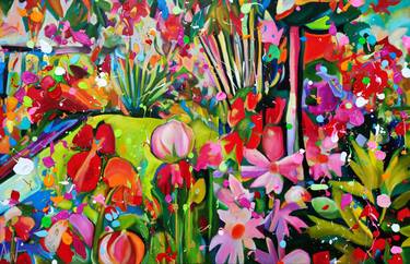 Original Abstract Floral Paintings by Angie Wright