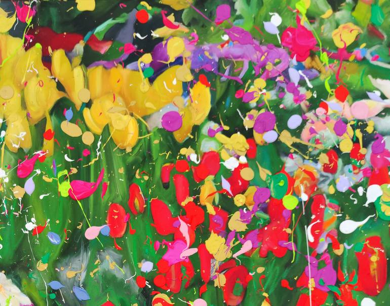 Original Abstract Floral Painting by Angie Wright