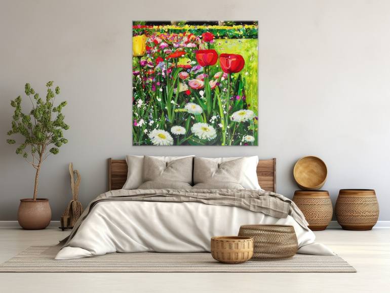 Original Abstract Floral Painting by Angie Wright