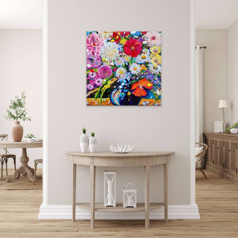 Original Abstract Floral Painting by Angie Wright