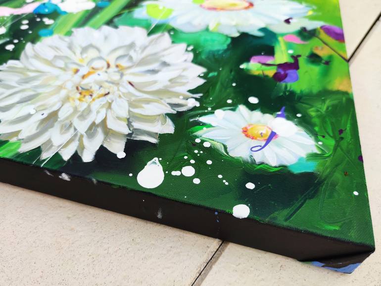 Original Abstract Floral Painting by Angie Wright