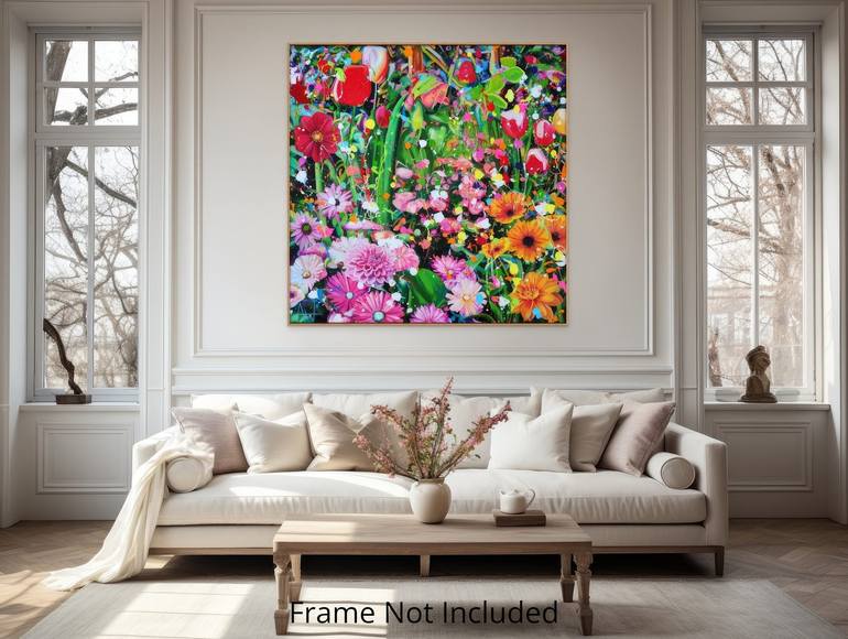 Original Abstract Floral Painting by Angie Wright