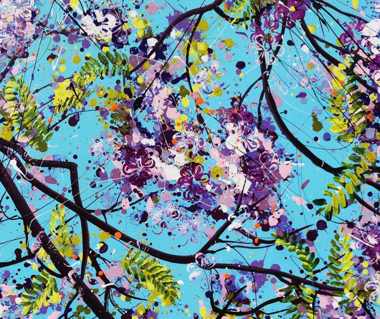 Original Abstract Floral Painting by Angie Wright