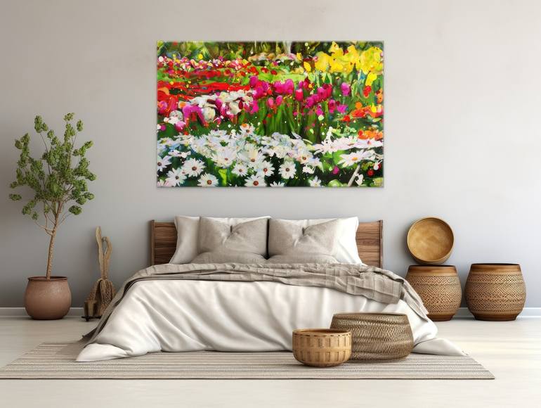 Original Abstract Expressionism Floral Painting by Angie Wright