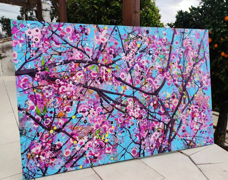 Original Abstract Floral Painting by Angie Wright