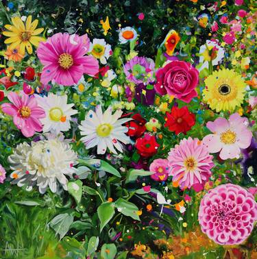 Original Expressionism Floral Paintings by Angie Wright