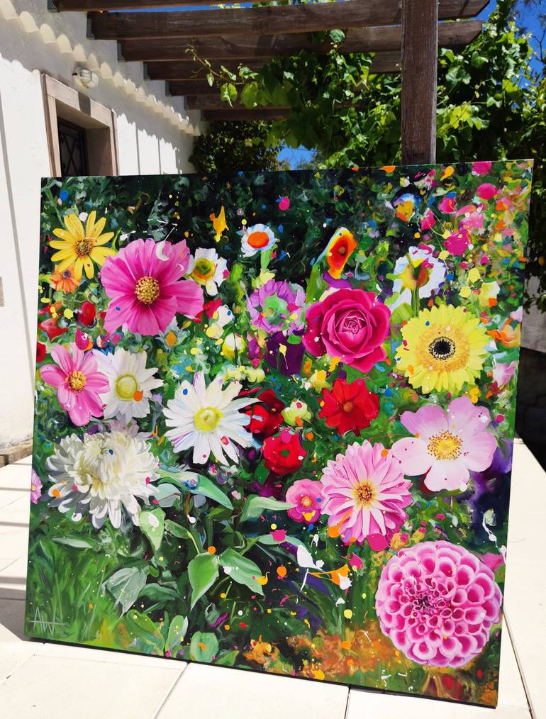 Original Contemporary Floral Painting by Angie Wright