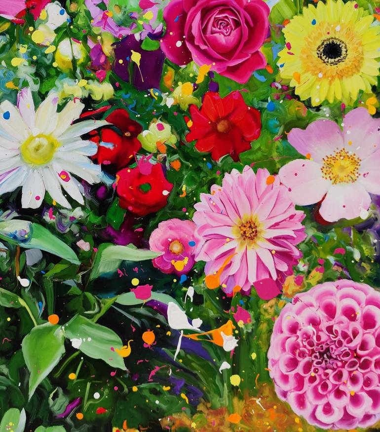 Original Contemporary Floral Painting by Angie Wright