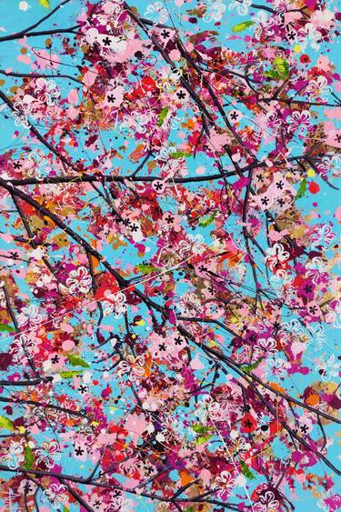 Original Abstract Floral Paintings by Angie Wright