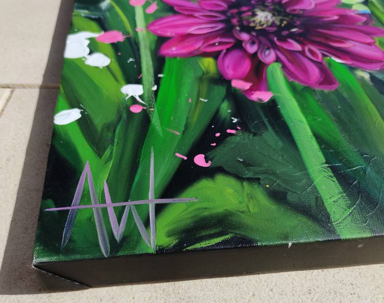 Original Abstract Floral Painting by Angie Wright